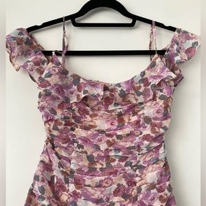Astr ruffled floral dress, brand new